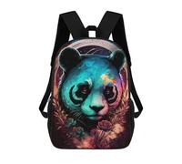 sinyumoney Cosmic Panda Portrait Backpacks 3D Printed Kids School Backpack School Bag Fashion Rucksacks for Boys Elementary And Middle School Students 17inch