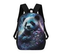 sinyumoney Cosmic Panda with Flowers 3D Printed Children's School Backpack for Kids High Capacity Travel Rucksacks 17 Inch Book Bags Kids