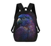 sinyumoney Cosmic Parrot Art Print-2 School Bags Lightweight Schoolbag Dayback Bookbag College for Boys/Girls/Teenagers 17inch