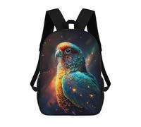 sinyumoney Cosmic Parrot Art Print-4 Backpack School Lightweight Schoolbag Dayback Bookbag College for Girl, Teen Girls 17inch