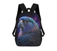 sinyumoney Cosmic Parrot Art Print Children's 17 Inch School Backpack 3D Printed Casual Daypacks for Kids Travel Rucksacks Book Bags Kids School Bag