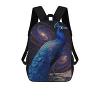 sinyumoney Cosmic Peacock in Space Backpacks 3D Printed 17inch Kids School Backpack Outdoor Casual Daypack Casual Travel Bags for Middle School Students