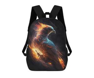 sinyumoney Cosmic Phoenix Kids School Backpack School Bag 3D Printed School Bag for Boys Elementary And Middle School Students 17inch