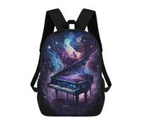 sinyumoney Cosmic Piano Melodies Children's 17 Inch School Backpack 3D Printed Cool Knapsack for Kids Travel Rucksacks Book Bags Kids School Bag
