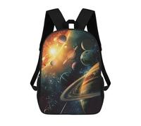 sinyumoney Cosmic Planets in Space 3D Printed 17inch Kids School Bag Rucksacks Children's School Fashion Casual Back Pack High Capacity Travel Book Bags