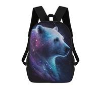 sinyumoney Cosmic Polar Bear Art Print-10 Children's Backpacks School Backpack 3D Printed for Kids Travel Rucksacks Book Bags Kids 17inch School Bag