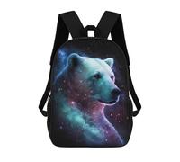 sinyumoney Cosmic Polar Bear Art Print-11 3D Printed Children's 17 Inch Backpacks 3D Printed Casual School Bag for Boys Elementary And Middle