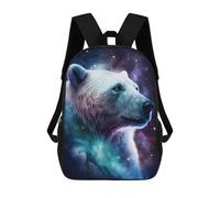 sinyumoney Cosmic Polar Bear Art Print-12 3D Printed Children's 17 Inch Backpacks 3D Printed Casual School Bag for Boys Elementary And Middle