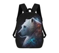 sinyumoney Cosmic Polar Bear Profile Backpack School Bag Travel College Rucksack Backpacks for Girl, Teen Girls 17inch