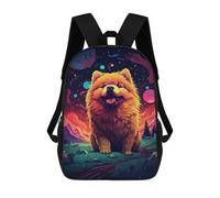 sinyumoney Cosmic Pomeranian Adventure-2 Backpacks Kids 17inch School Backpack School Bag 3D Printed School Bag for Boys Elementary And Middle School Students
