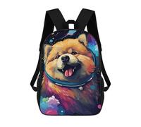 sinyumoney Cosmic Pomeranian Adventure School Backpack for Girls 17inch Casual Daypack Lightweight Rucksack Boy Girl Backpack for Middle School Students