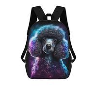 sinyumoney Cosmic Poodle Art Print-14 Children's School Backpack Fashion Casual 17inch 3D Printed School Bags Boy School Backpack Large Backpack