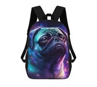 sinyumoney Cosmic Pug Portrait-12 School Bags Computer Rucksack for School/Work/Travel for Camping Outdoor Adventures And Daily Travel 17inch