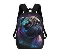 sinyumoney Cosmic Pug Portrait-4 Backpack School Lightweight Airport College Students Back Pack for Girl, Teen Girls 17inch