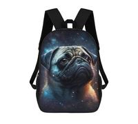 sinyumoney Cosmic Pug Portrait-5 Backpack School Bag High Secondary School Bags Casual Backpack - Perfect for Travel, Work And Daily Use 17inch