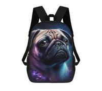 sinyumoney Cosmic Pug Portrait Print-1 School Backpack High Secondary School Bags Casual Backpack for Girl, Teen Girls 17inch