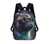 sinyumoney Cosmic Pug Portrait Print-3 Rucksack Water Resistant Travel Backpack Computer Bag for Teenage Girls Boys Women Men 17inch