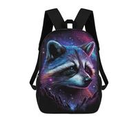 sinyumoney Cosmic Raccoon Art Print-13 Backpack School Bag Rucksack Casual Daypacks School Work Travel Bag for Teenage Girls Boys Women Men 17inch