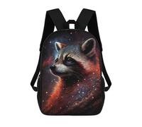 sinyumoney Cosmic Raccoon Art Print-8 3D Printed 17 Inch School Backpack Casual Children's Backpacks 3D Printed for Boys Elementary And Middle