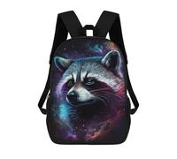 sinyumoney Cosmic Raccoon Art Print-9 School Backpack Secondary Causal Travel High School Bags for Camping Outdoor Adventures And Daily Travel 17inch