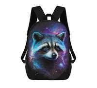 sinyumoney Cosmic Raccoon Art Print Backpack School Bag Lightweight Casual Daypack School Backpacks for Teenage Girls Boys Women Men 17inch