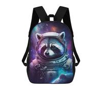 sinyumoney Cosmic Raccoon Astronaut-1 Kids School Backpack 17 Inch School Bag 3D Printed School Bag for Boys Elementary And Middle School Students