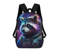 sinyumoney Cosmic Raccoon Astronaut Art Kids Backpack, Backpack School Bag, Backpacks Kids School 3D Printed School Bags for Elementary And Middle School Students Teens Birthday Gift 17inch