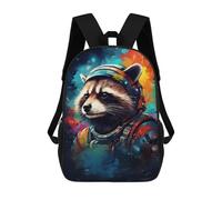 sinyumoney Cosmic Raccoon Explorer Children's Backpacks 17inch School Backpack 3D Printed Bag Bookbag for Kids Travel Rucksacks Boy Girl Book Bags Kids School Bag