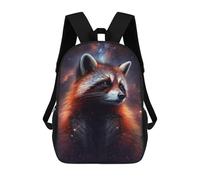 sinyumoney Cosmic Raccoon Portrait Kids Backpack, Backpack School Bag, Backpacks Kids School 3D Printed School Bags for Elementary And Middle School Students Teens Birthday Gift 17inch