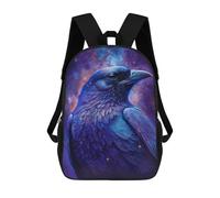 sinyumoney Cosmic Raven Art Print-12 Children's Backpacks School Backpack 3D Printed for Kids Travel Rucksacks Book Bags Kids 17inch School Bag