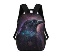 sinyumoney Cosmic Raven Art Print-16 Backpack School Bag Water Resistant School Bag Business Backpack for Boys/Girls/Teenagers 17inch