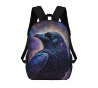 sinyumoney Cosmic Raven Art Print-18 Backpack School Bag High Secondary School Bags Casual Backpack - Perfect for Travel, Work And Daily Use 17inch