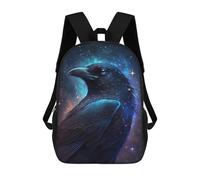 sinyumoney Cosmic Raven Art Print-2 Backpack School Bag Lightweight Airport College Students Back Pack for School/Work/Travel 17inch