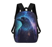 sinyumoney Cosmic Raven Art Print-7 3D Printed Children's 17 Inch Backpacks 3D Printed Casual School Bag for Boys Elementary And Middle