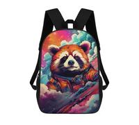 sinyumoney Cosmic Red Panda Adventure-2 Backpacks 3D Printed 17inch Kids School Backpack Outdoor Casual Daypack Casual Travel Bags for Middle School Students