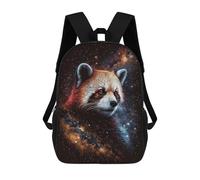 sinyumoney Cosmic Red Panda Art Print-13 Kids Backpack 17 Inch School Bag 3D Printed Cartoon School Backpacks for Boys And Teenager School Students