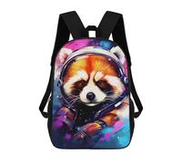 sinyumoney Cosmic Red Panda Explorer-4 School Backpack Secondary Causal Travel High School Bags for Camping Outdoor Adventures And Daily Travel 17inch