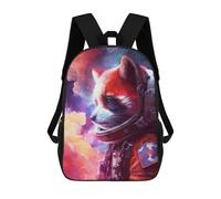 sinyumoney Cosmic Red Panda Explorer Children's School Backpack Fashion Casual Children's Backpacks 3D Printed School Bags Boy Large Backpack 17inch