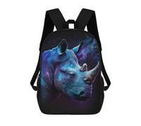 sinyumoney Cosmic Rhino Art Print 3D Printed 17inch School Bag Children's School Backpack Travel Backpacks Casual Fashion Bag for Kids School Students