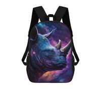 sinyumoney Cosmic Rhino Portrait-3 School Backpack Fashion Stationery Backpack Waterproof Casual Daypacks for Camping Outdoor Adventures And Daily Travel 17inch