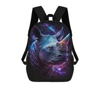 sinyumoney Cosmic Rhino Portrait-5 Children's Backpacks School Backpack 3D Printed for Kids Travel Rucksacks Book Bags Kids 17inch School Bag