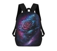sinyumoney Cosmic Rose Bloom-4 17 Inch School Bag Backpack Teen Schoolbag 3D Printing Adjustable Schoolbag Fashion Pocket Bag for Kids Boys Girls Students