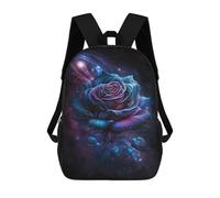 sinyumoney Cosmic Rose Fantasy Artwork-1 Children's 17 Inch School Backpack 3D Printed Cool Knapsack for Kids Travel Rucksacks Book Bags Kids School Bag
