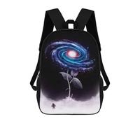 sinyumoney Cosmic Rose in Snow School Backpack Fashion Stationery Backpack Waterproof Casual Daypacks for Camping Outdoor Adventures And Daily Travel 17inch