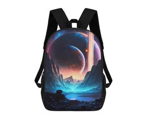 sinyumoney Cosmic Scenery Symphony School Backpack School Bags for Girls Boys Backpack with Pocket Fashion School Bag Kids Backpack 17inch