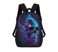 sinyumoney Cosmic Skull Art Print-11 3D Printed 17 Inch School Backpack Casual Children's Backpacks 3D Printed for Boys Elementary And Middle