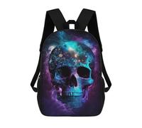 sinyumoney Cosmic Skull Art Print Children's Backpacks School Backpack 3D Printed for Kids Travel Rucksacks Book Bags Kids 17inch School Bag