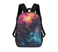 sinyumoney Cosmic Skull Tree Kids School Backpack School Bag 3D Printed School Bag for Boys Elementary And Middle School Students 17inch