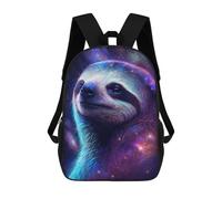 sinyumoney Cosmic Sloth Art Print Kids School Backpack 3D Printed Fashion School Bag Casual School Bag for Boys Elementary And Middle School Students 17inch
