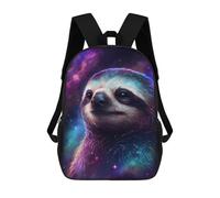 sinyumoney Cosmic Sloth Portrait-2 17 Inch Backpacks Kids Schoolbag,3D Printed Elementary And Middle School Students Backpacks for Boys Girls